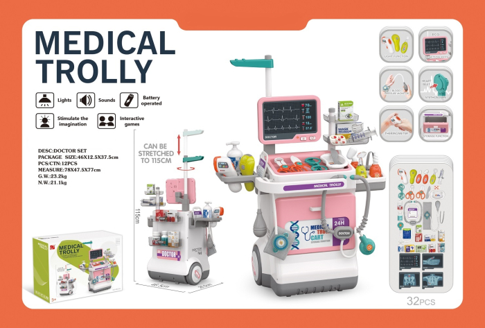 Set Doctor Dentist pentru copii, 26 Piese, Roz [3]