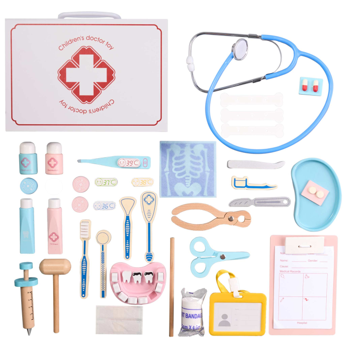 Set Doctor pentru Copii – Jucărie din Lemn, Trusă Medicală Realistă [7]