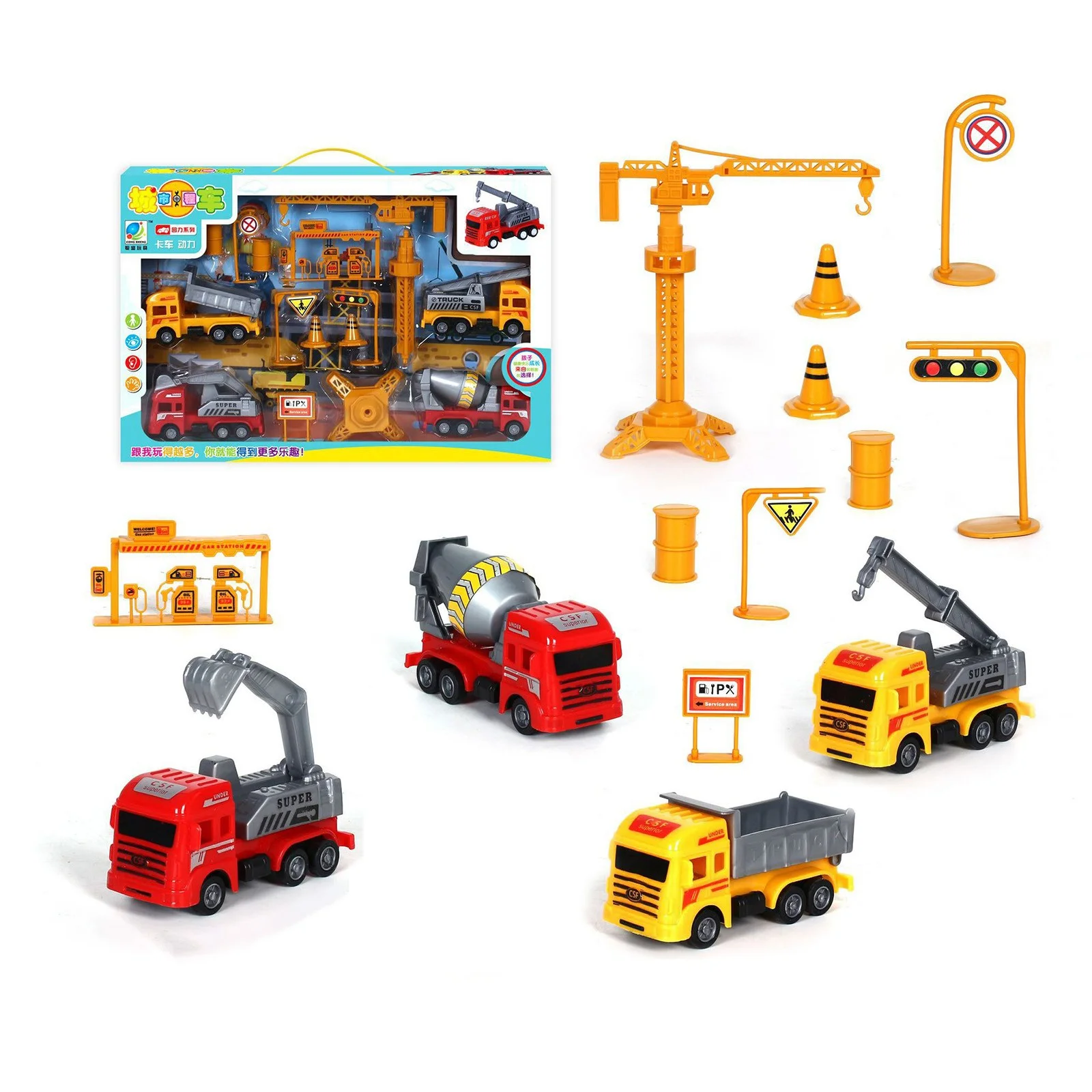 Set Mașini de Construcții din Metal – 6+ Modele de Vehicule [5]
