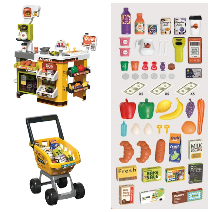 Supermarket de jucărie, 65 de piese, Galben [2]