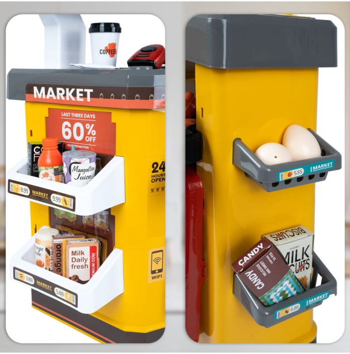 Supermarket de jucărie, 65 de piese, Galben [6]