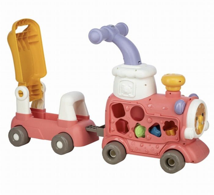 Antemergator 5 in 1 pentru copii, centru activitati educativ, lumini si sunete, trenulet interactiv, 12-36 luni, Roz [3]