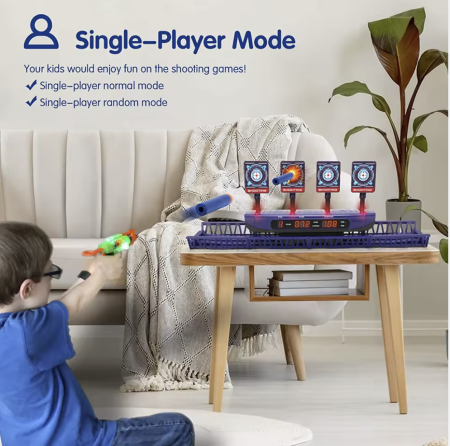 Jucarii interactive - Joc de Tir Electronic cu Ținte Mobile – Resetare Automată și Numărător Digital de Scor