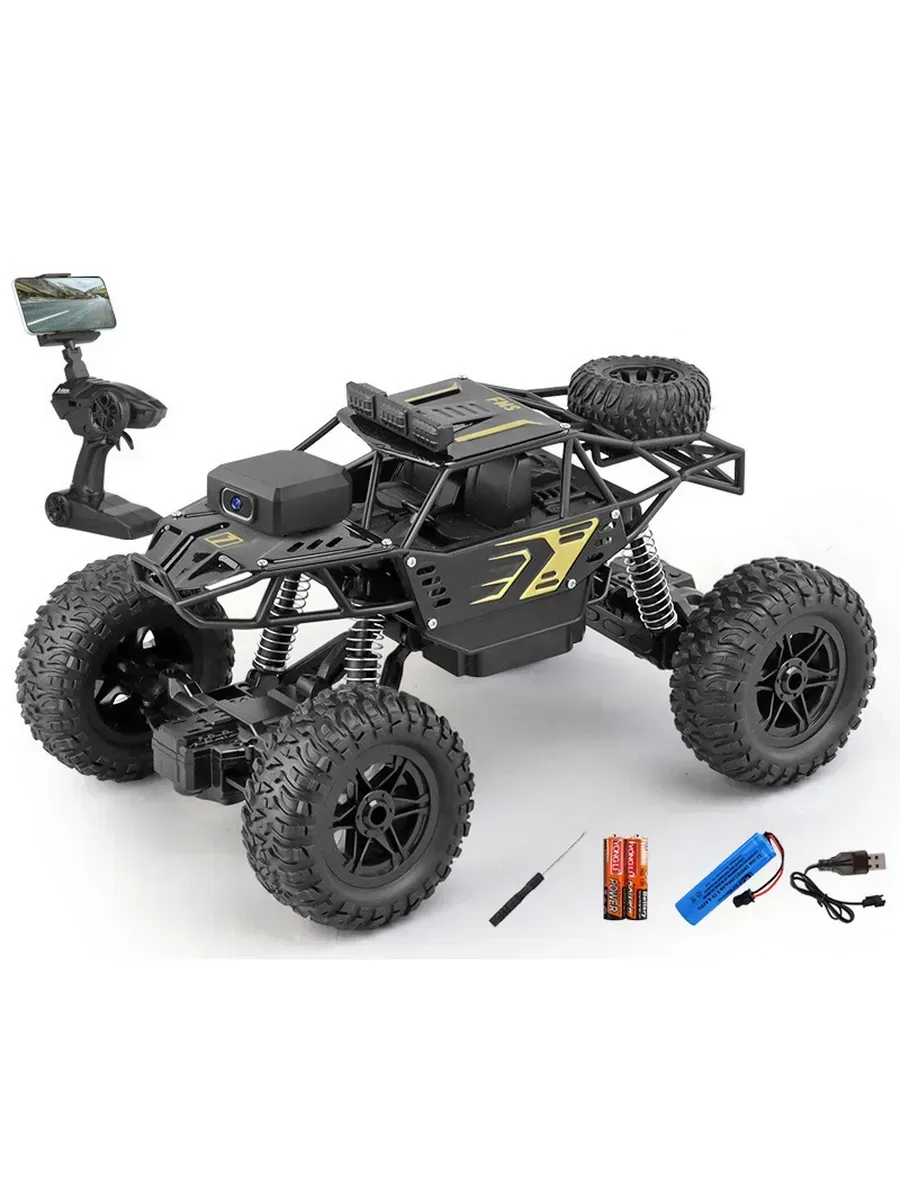 Jucarii RC - Mașină RC de Teren 4x4 cu Cameră HD 720p WiFi FPV – 1:18, 2.4Ghz, Control prin Aplicație