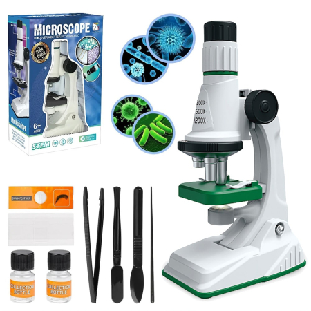 Jucării - Microscop pentru copii, cu 10 accesorii, 200x-1200x