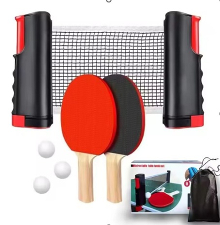 Set 6 piese pentru ping-pong, Jokomisiada, Lemn/plastic, Multicolor