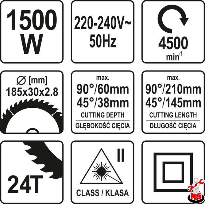 Circular banc laser, 1500W, 185 x 30 x 2.8 mm [5]