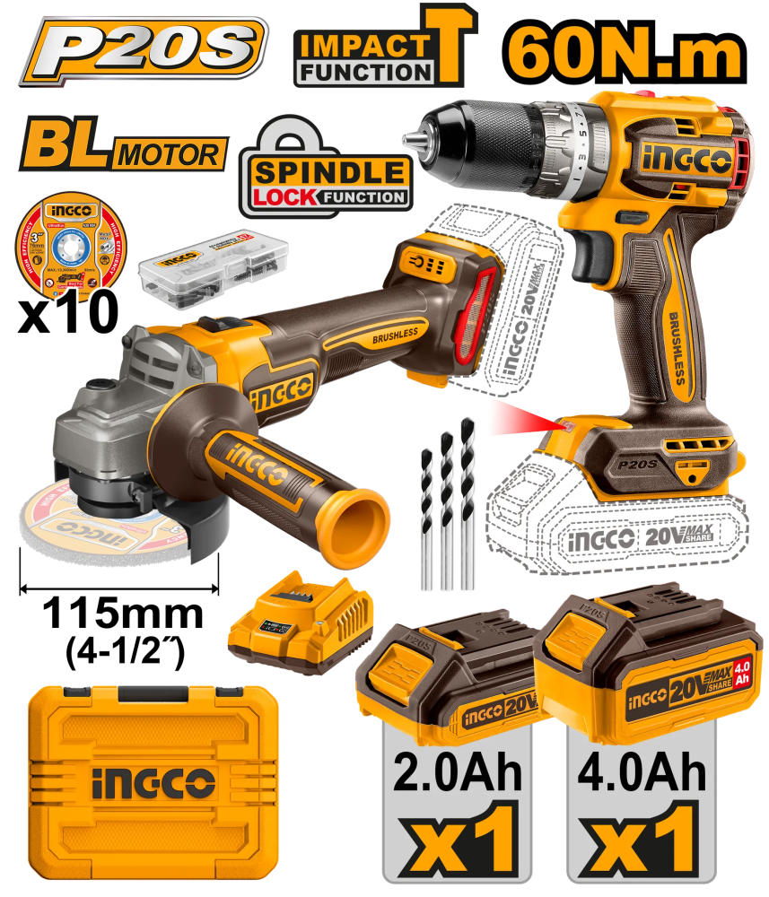 Flex Unghiular cu Bormasina 60 Nm Set 2 Acumulatori [1]