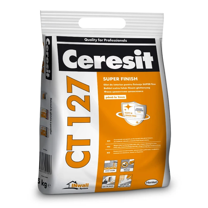 Glet pentru finisaje fine, pe baza de ciment, Ceresit CT 127, interior [1]
