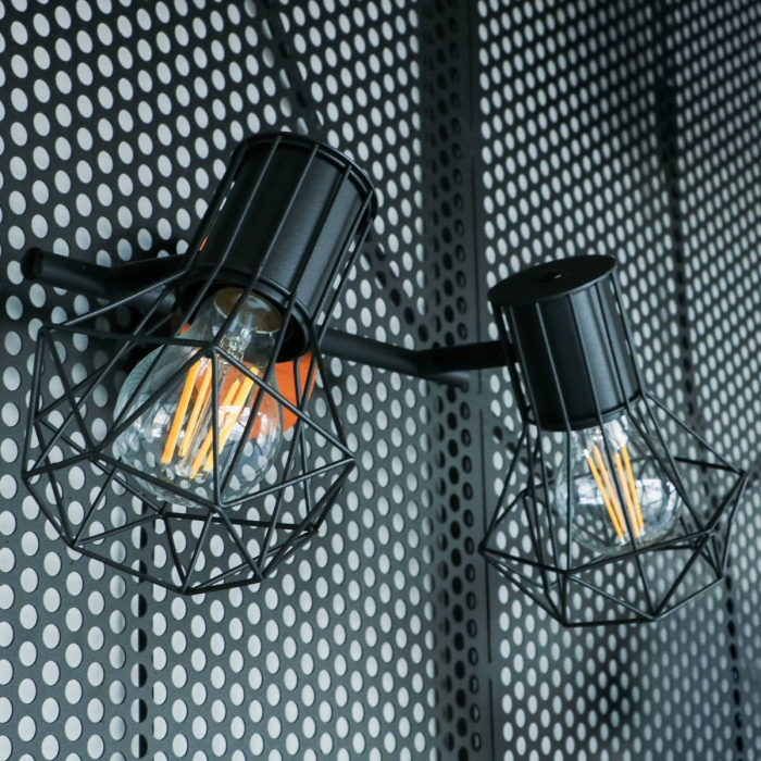 Plafonieră SKULL AP2, 2xE27, negru, maro [2]