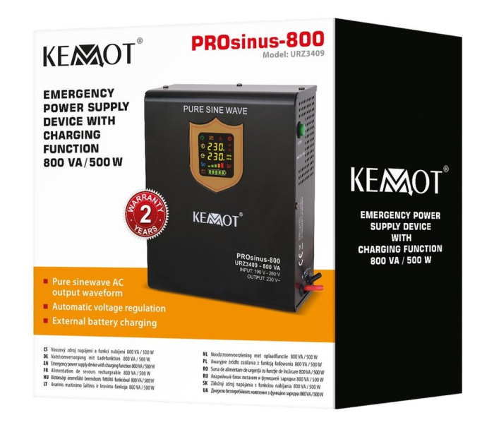 UPS pentru centrale termice, cu Sinusoida PURA, 500W, pentru baterii de 12V [4]