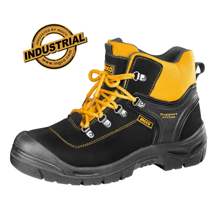 BOCANCI - Bocanci din Piele Intoarsa Negri cu Talpa si Varf de Metal