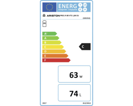 Boiler termoelectric  Pro 1 R 80 VTS 1,8K, 80 l, 1800W, serpetină pe partea stângă, protecție electrică IPX3, rezervor emailat cu titan [1]