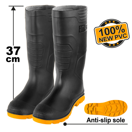 ECHIPAMENT DE PROTECTIE A MUNCII - Cizme din Cauciuc Lungi Negre cu Talpa Antiderapanta