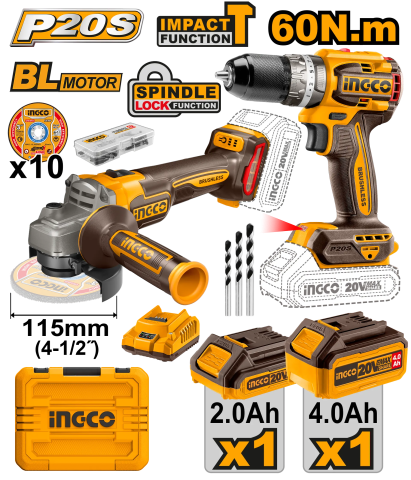 KITURI & TRUSE - Flex Unghiular cu Bormasina 60 Nm Set 2 Acumulatori