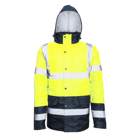 Geaca de iarna reflectroizanta galben/bleumarin PARKA NEON HV S-4XL [1]