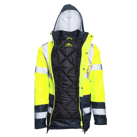 Geaca de iarna reflectroizanta galben/bleumarin PARKA NEON HV S-4XL [2]