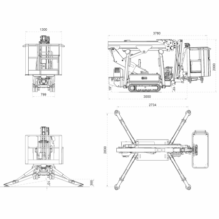 Nacela cu senile tip spider IMER ACCESS IM R13 T Hlucru 13m/maxim 230kg, Honda GX390 [3]