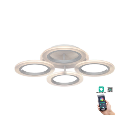 ELECTRONICE - Plafonieră LED OPTIMUS PL4, 54W, 3000-6500K, alb