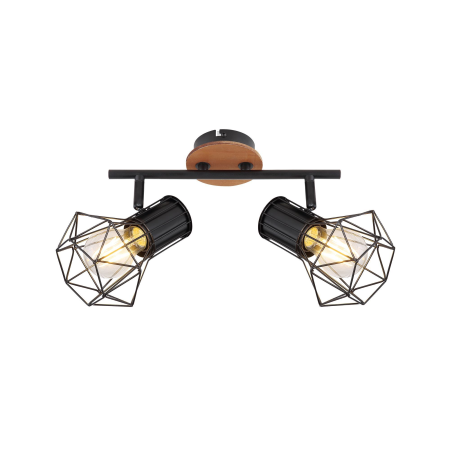 ELECTRONICE - Plafonieră SKULL AP2, 2xE27, negru, maro
