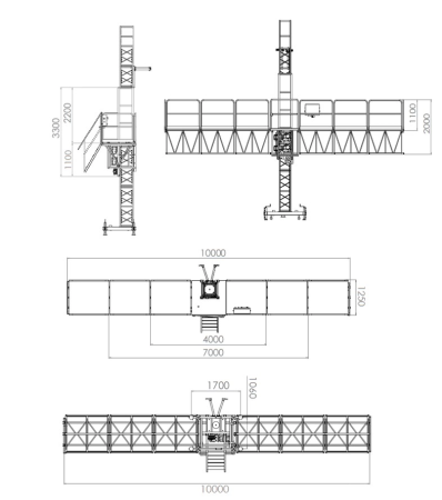 Platforma autoridicatoare DORUKUP-LIFT DL 1300 MONOCOLOANA H maxim 150m L maxim 10 m 400V [3]