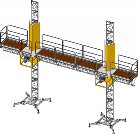 PLATFORME CREMALIERA - Platforma autoridicatoare ELECTROELSA EP 3125 – BICOLOANA H maxim 120m L maxim 28m 400V