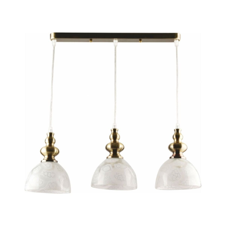 ELECTRONICE - Suspensie RINI 3, 3xE27, alb, bronz antic