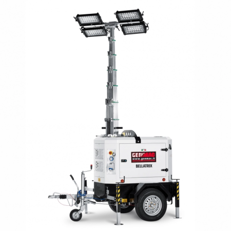 INCHIRIERI - Turn de lumina Genmac Bellatrix TI9K-M5 4x320W LED 166200 lumeni cu trailer tractare omologat rutier