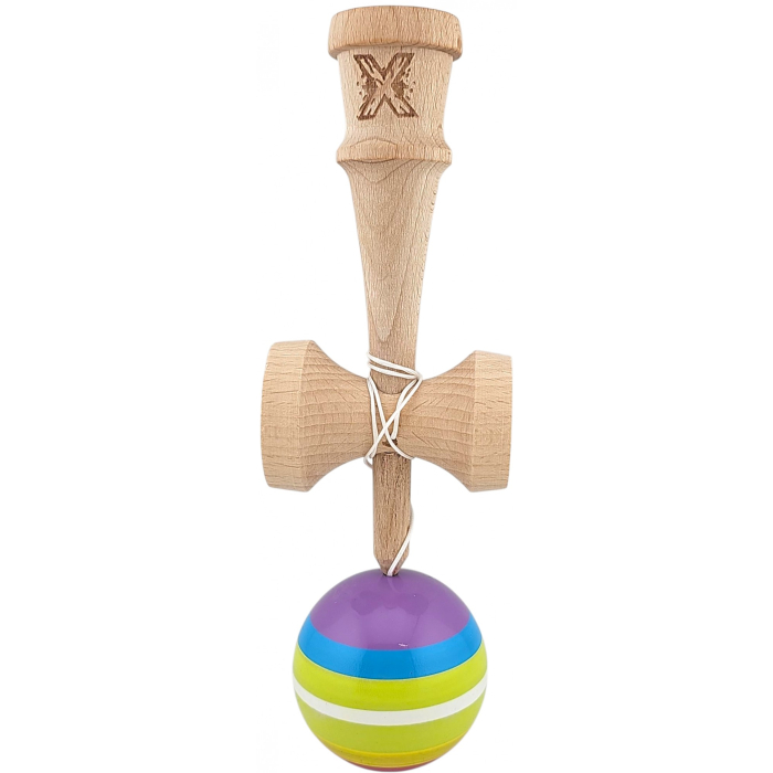 Kendama X Originala, Profesionala, OEM, din Lemn, Super Sticky, 18 cm, Multicolor [3]