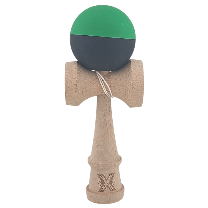 Kendama X Originala, Profesionala, OEM, 18 cm, din Lemn, Verde/Negru [1]
