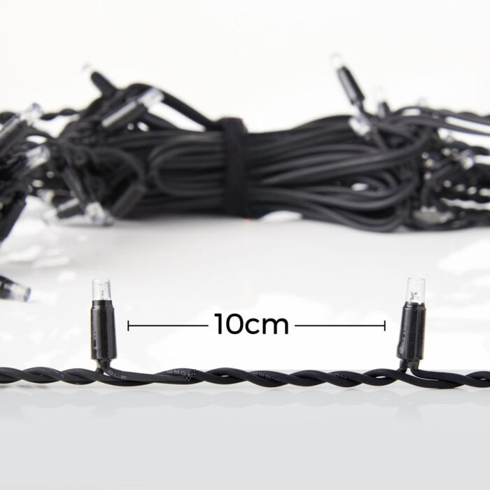 Instalatie Craciun Profesionala de Exterior IP65, 40 m, 960 Led-uri Mari ,Franjuri, Alb rece, Flash, Alimentator, Interconectabila, Prelungitor 6.5 m inclus, Fir Negru Cauciucat, 220v, OEM [11]