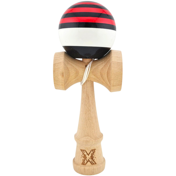 Kendama X Originala, Profesionala, OEM, din Lemn, Super Sticky, 18 cm, Rosu/Negru/Alb [1]