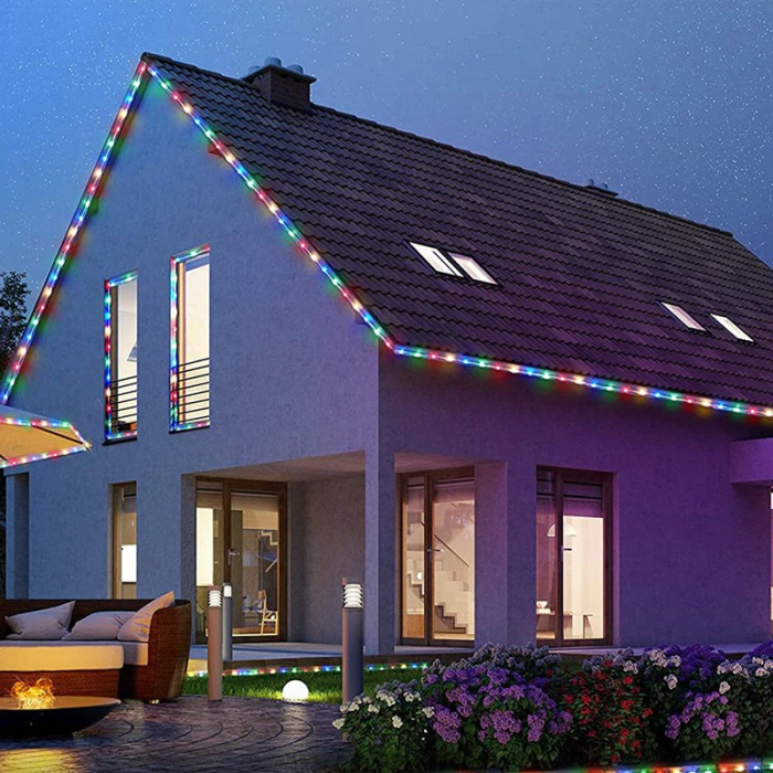 Instalatie Craciun, 100 m, 2400 Led-uri, Furtun Luminos, Multicolor, Transformator, 8 jocuri de lumini, Sectionabila, 220 V, OEM [19]