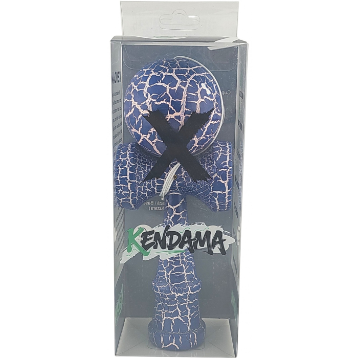 Kendama X Originala, Profesionala, OEM, Kendama Cracked, din Lemn – 18 cm, Albastru/alb [3]