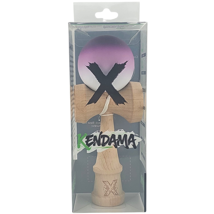 Kendama X Originala, Profesionala, OEM, din Lemn, Rubber Grip, 18 cm, Negru/Maro/Alb [4]