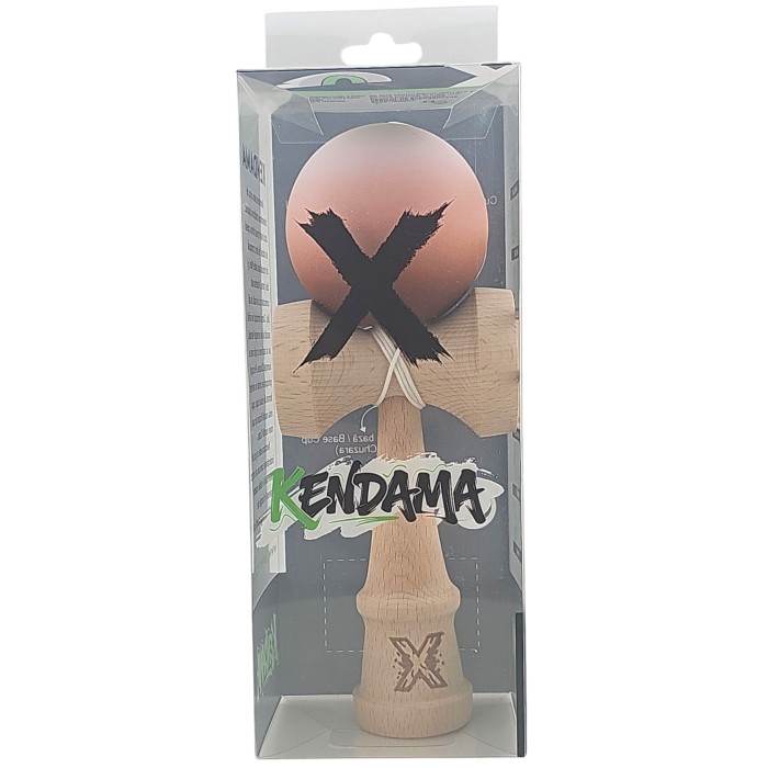 Kendama X Originala, Profesionala, OEM, din Lemn, Rubber Grip, 18 cm, Maro/Bej/Roz [4]