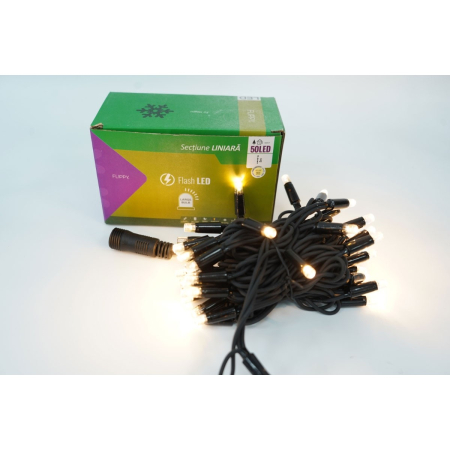 Instalatie Craciun Profesionala de Exterior IP65, 78 m, 780 Led-uri Mari ,Liniara, Alb cald, Interconectabila, Prelungitor 1.5 m inclus, Fir Negru, OEM [4]