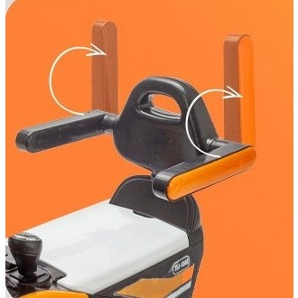 Masinuta Electrica OEM, Tip Excavator, Brat Electric cu Maneta de Control, Spatar si Bare Laterale, Sistem Muzica si Lumini, 1-8 Ani, 72 x 36 x 50 cm, Portocaliu [2]