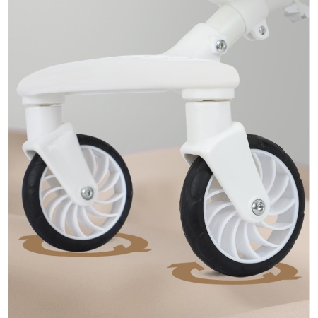 Carucior Sport OEM 3in1, 6-36 Luni, Reversibil, Pliabil, Tavita pentru Masa, Pozitie de Somn, Centura de Siguranta, Roti 360, Suport Pahar, Copertina pentru Soare, 32x63x95cm, Alb, Model Ursulet [3]