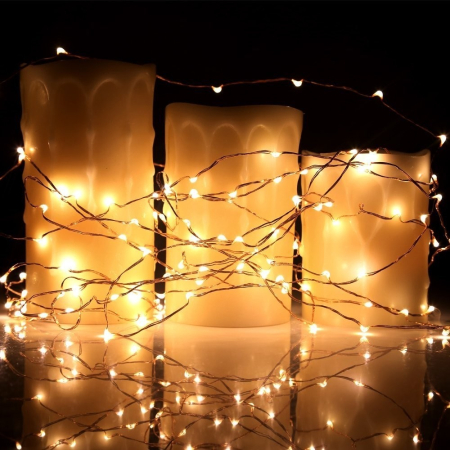 Instalatie Liniara de Craciun, 40 m, 400 Led-uri, Alb Cald, 8 jocuri de lumini, Transformator, Interconectabila, Prelungitor 5 m inclus, Fir Cupru, OEM [14]