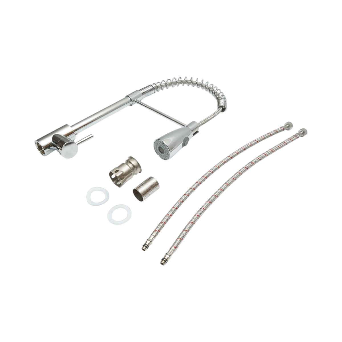 Baterie chiuveta bucatarie cu dus extractibil, pipa flexibila 2 functii, crom lucios [2]