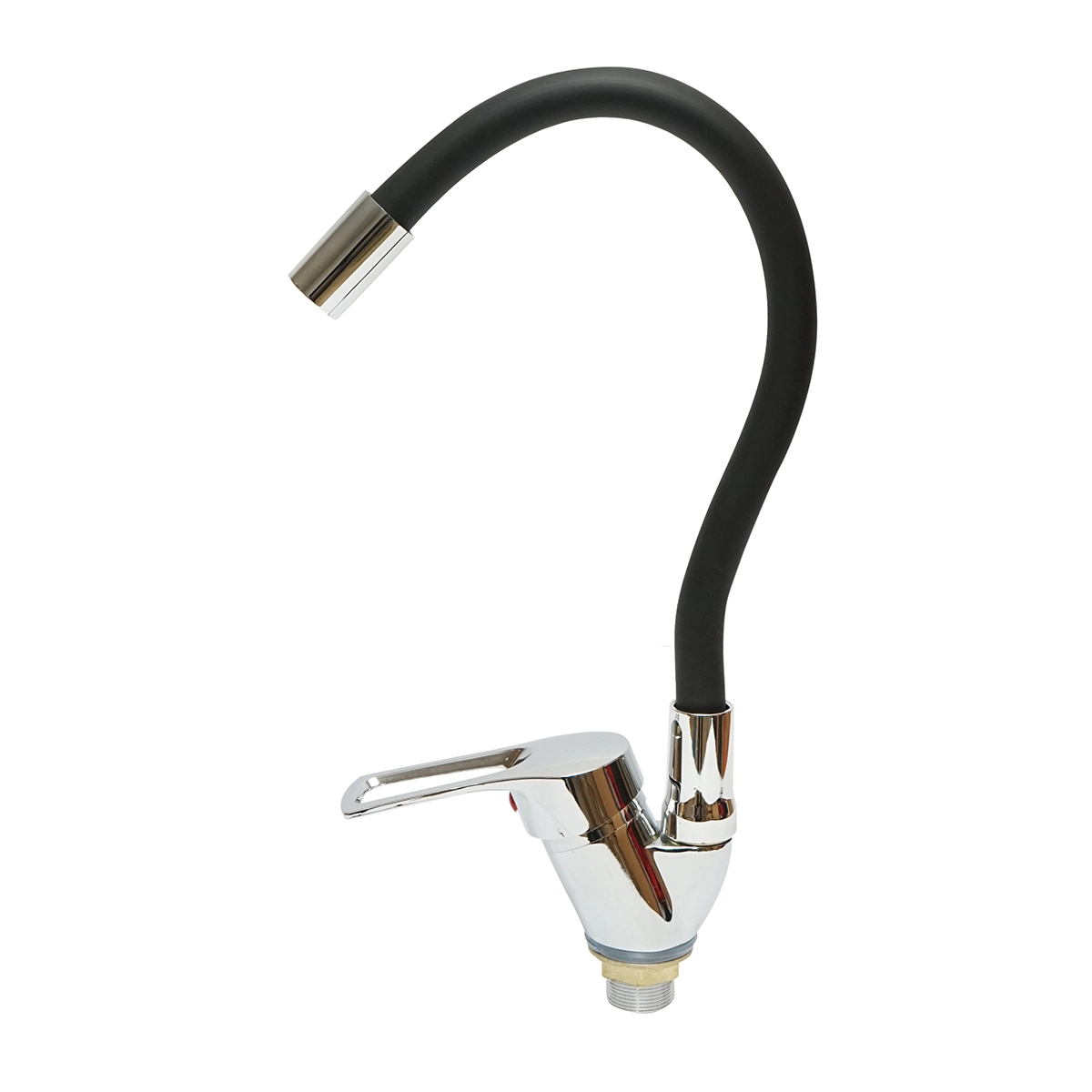 Baterie chiuveta bucatarie cu pipa flexibila, finisaj crom cu negru, stativ cu monocomanda, material aliaj zinc, accesorii incluse [2]