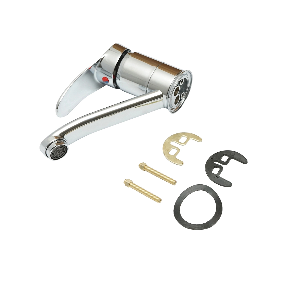 Baterie chiuveta bucatarie cu pipa mobila 19cm, crom lucios [2]