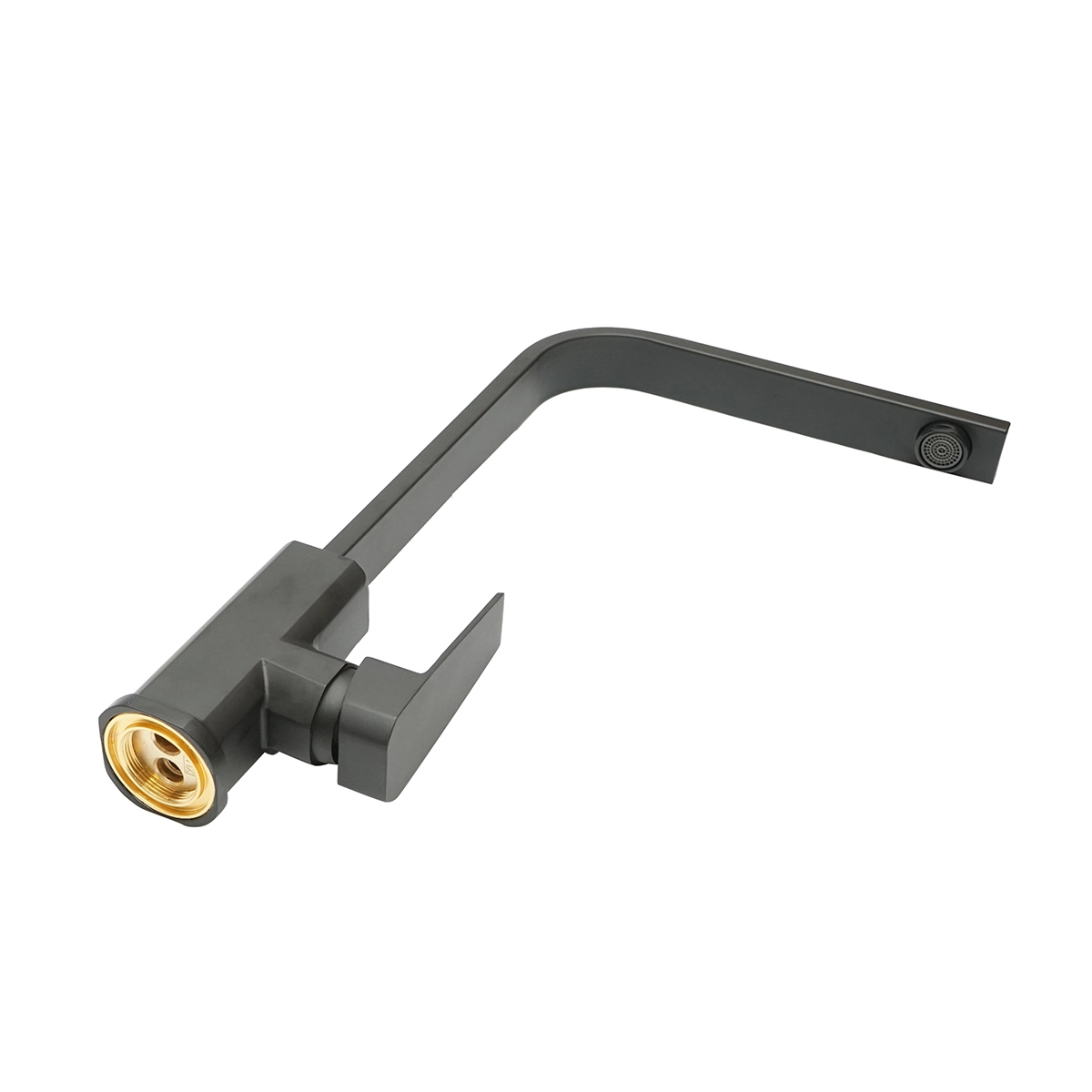 Baterie chiuveta bucatarie rotativa, finisaj negru mat, stativ cu monocomanda, aliaj zinc, accesorii incluse [2]