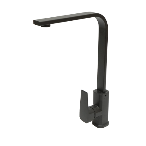 Baterii Chiuvete - Baterie chiuveta bucatarie rotativa, finisaj negru mat, stativ cu monocomanda, aliaj zinc, accesorii incluse