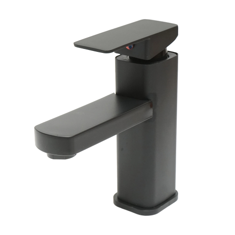 Baterii Chiuvete - Baterie lavoar monocomanda, finisaj negru mat, montaj stativ, otel inoxidabil, accesorii incluse