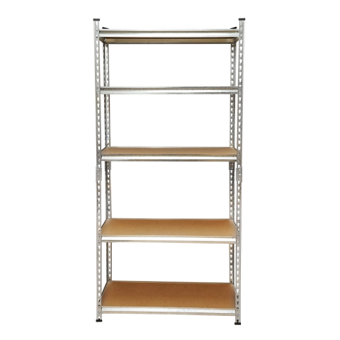 Rafturi - Raft metalic cu 5 polite MDF, 180x90x30cm, 120kg/polita, montaj fara suruburi