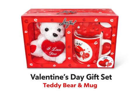 Valetine's Day Cadou - Set Cadou de Ziua Îndrăgostiților – Ursuleț & Cană