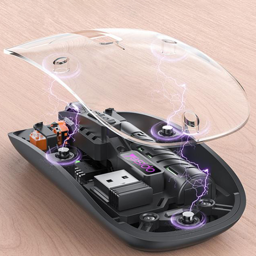 Mouse wireless transparent Yesido KB29, Bluetooth + 2.4G [7]