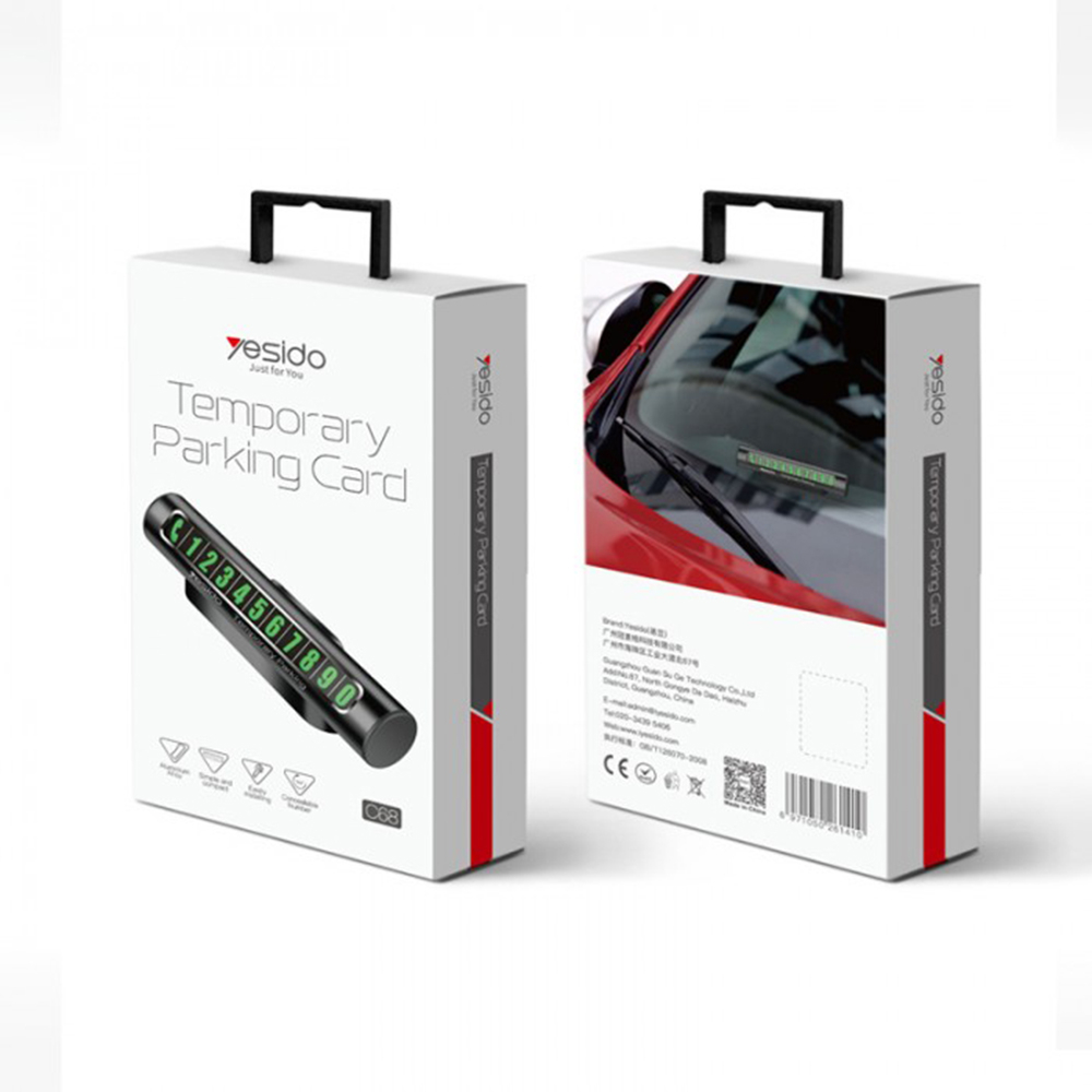 Suport auto pentru număr de telefon Yesido C68 – Negru [7]